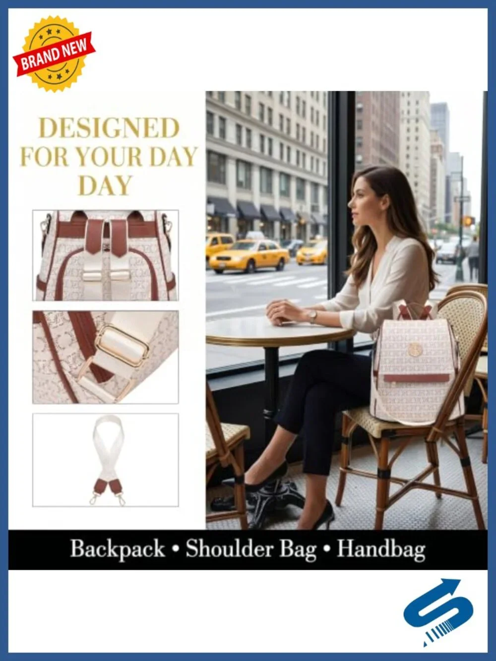 Vegan Leather Convertible Backpack Purse Anti-Theft 3 Ways Carry Wristlet